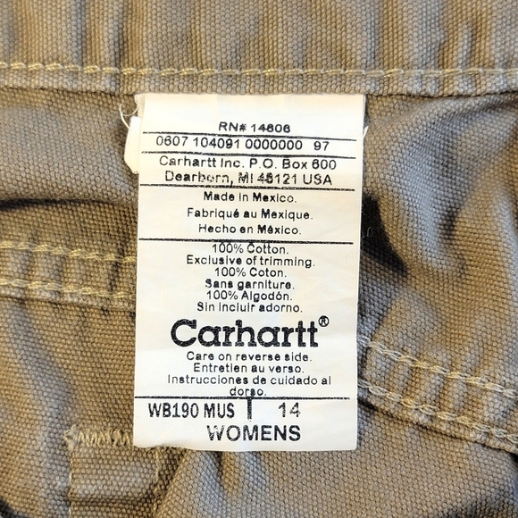 Carhartt Dark Khaki Heavy 100% Cotton Work Jobcore Summer Shorts 14 - Picture 12 of 16